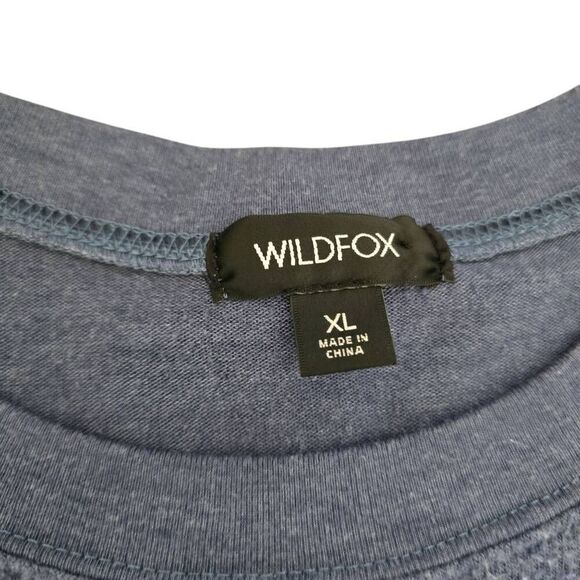 Wildfox Freedom Rainbow Sweatshirt Women's XL Blue Long Raglan Sleeve Gorpcore - Picture 5 of 7